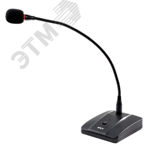 Настольный конденсаторный микрофон с индикацией включения. Кабель в комплекте. Питание 2хАА (в комплект не входят). БЕЗ функции ГОНГ