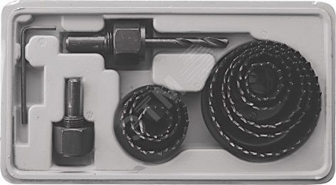 Пилы круговые набор 8 шт (19, 22, 28, 32, 38, 44, 51, 64 мм) в кейсе