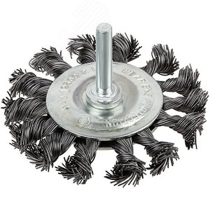 Кордщетка, тип ''колесо'', со штифтом, стальная витая проволока 100 мм