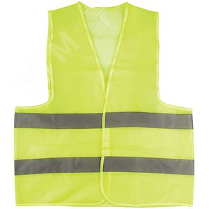 Жилет сигнальный желтый, 2 горизонтальные полосы, 60 гр, размер XXL