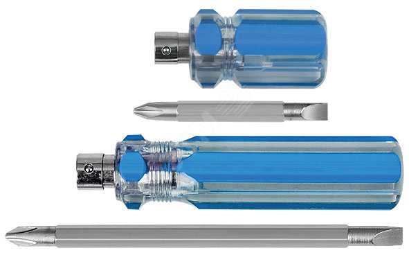 Отвертка с переставным жалом, пластиковая ручка 6x32 мм (PH2/SL6)