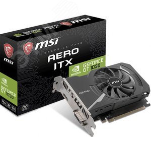 Видеокарта GT1030 AERO ITX OC, NVIDIA GeForce GP108, 2 ГБ DDR4, PCI-Express 3.0