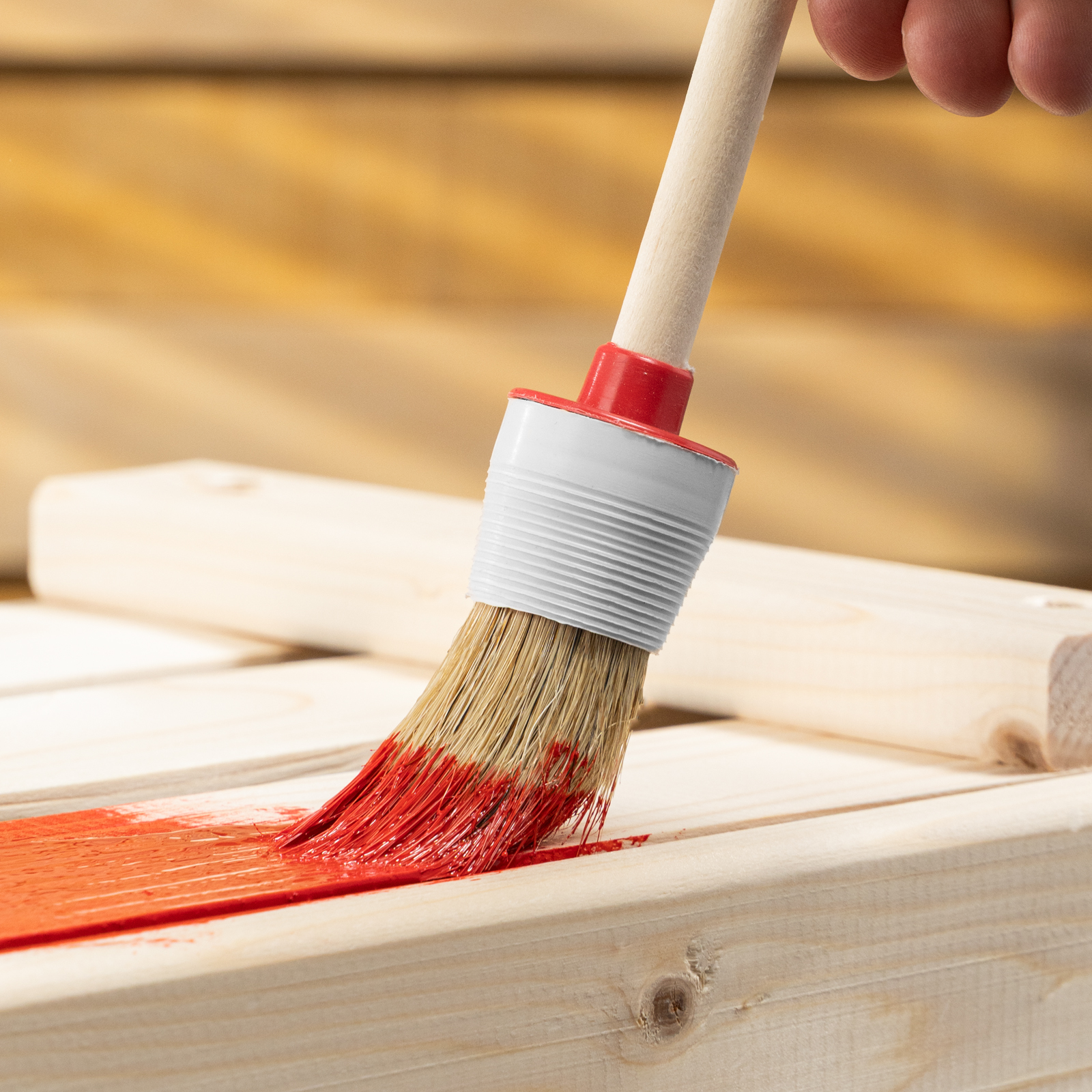 Кисть круглая № 6 (30 мм) натуральная щетина, деревянная ручка MTX