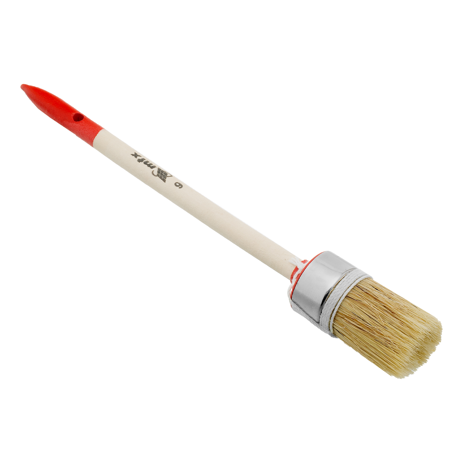 Кисть круглая, Профи №6 (30 мм) натуральная щетина, деревянная ручка MTX