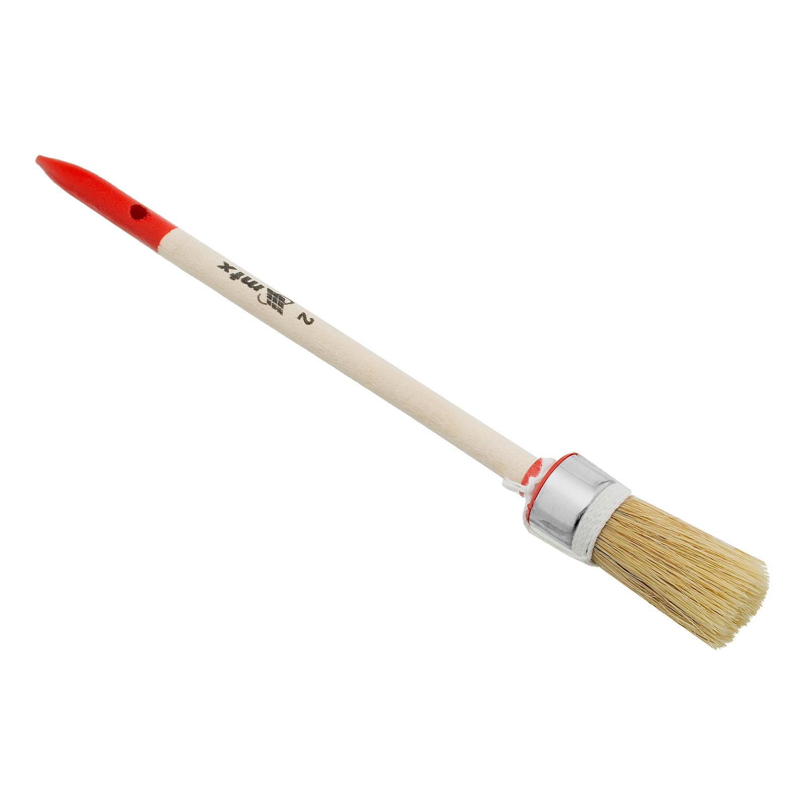 Кисть круглая, Профи №2 (20 мм) натуральная щетина, деревянная ручка MTX