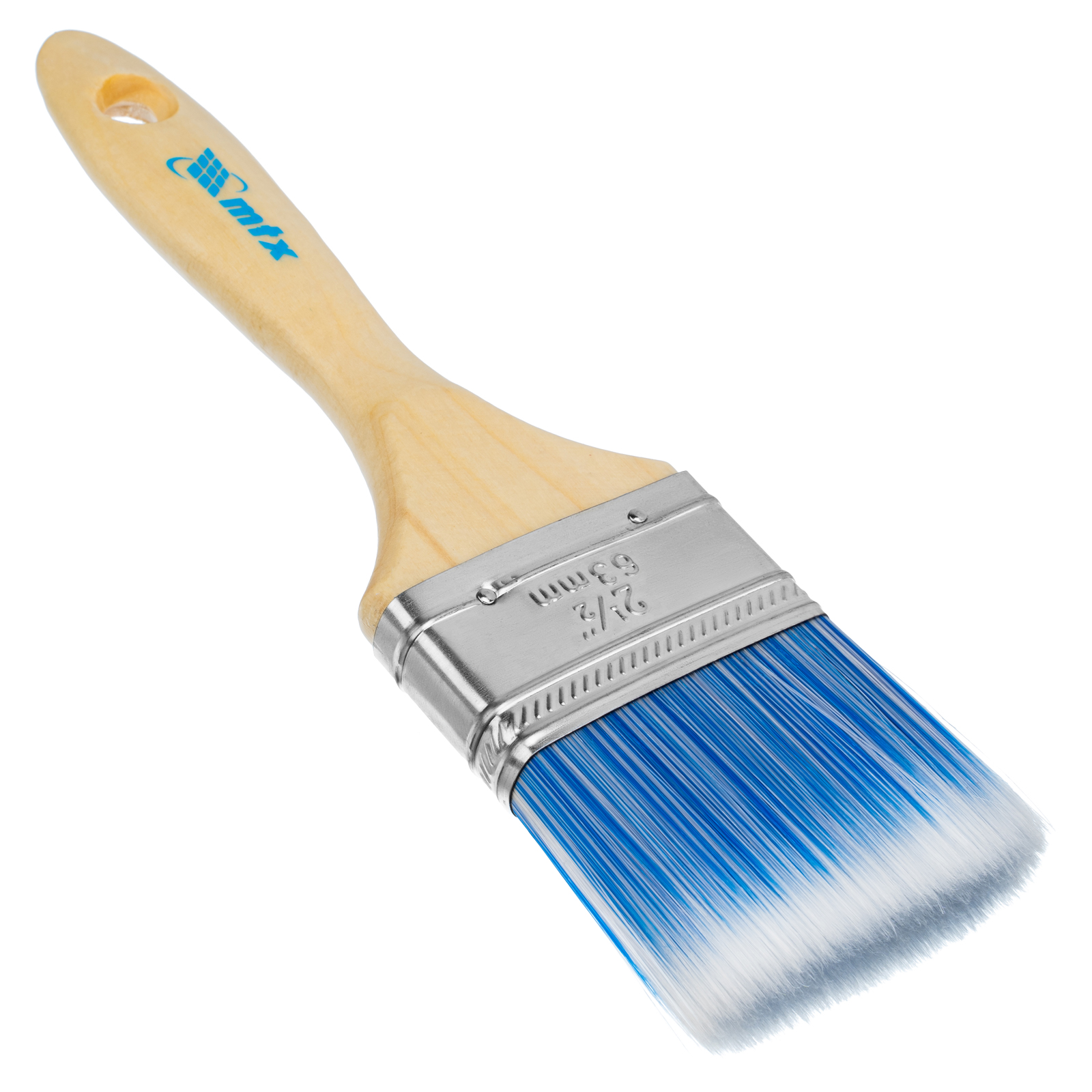 Кисть плоская "Евро" 2.5", искусственная щетина, деревянная ручка MTX