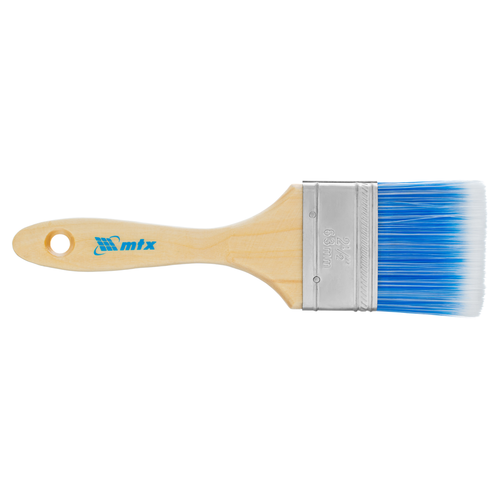 Кисть плоская "Евро" 2.5", искусственная щетина, деревянная ручка MTX