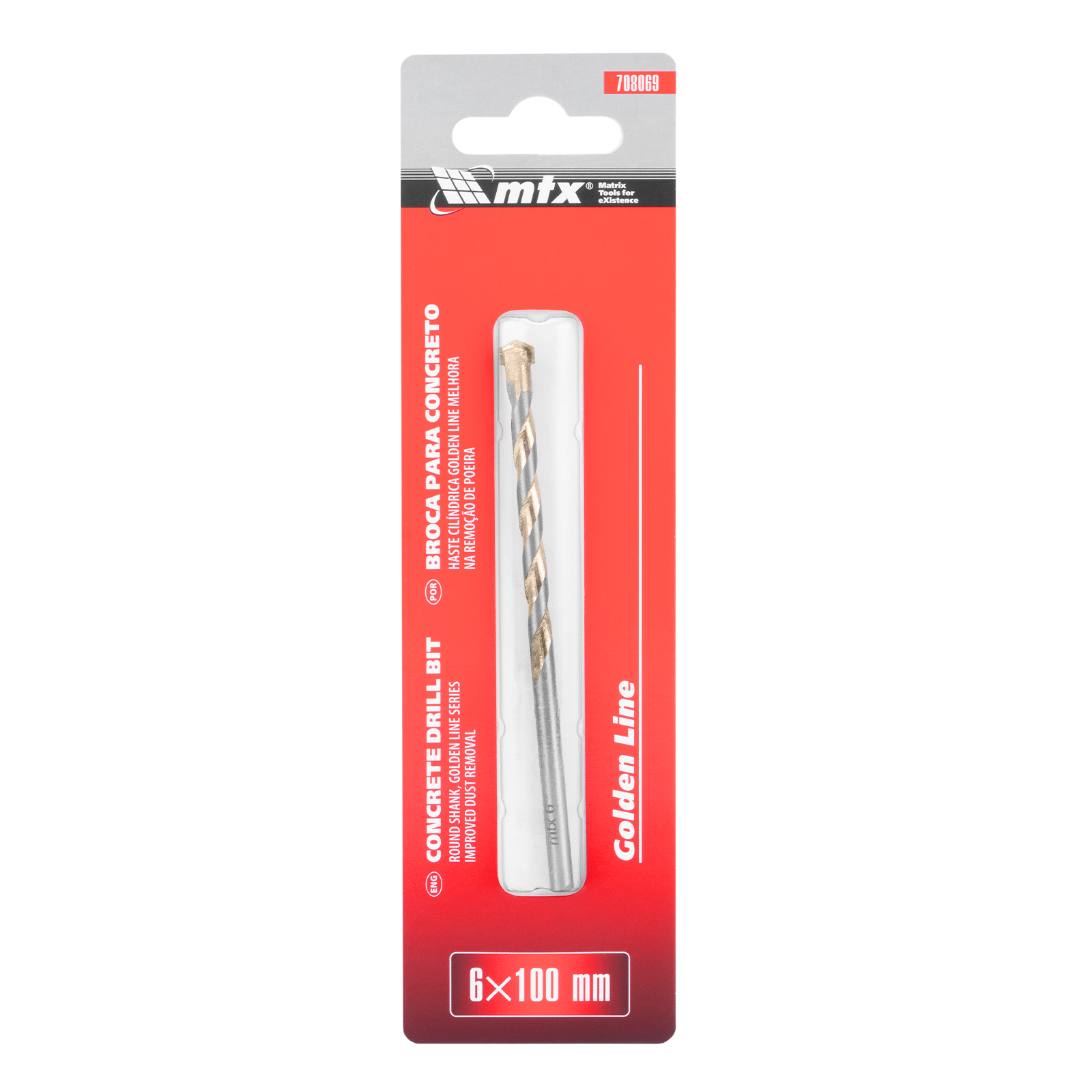 Сверло по бетону Golden Line, 6 х 100 мм цилиндрический хвостовик MTX