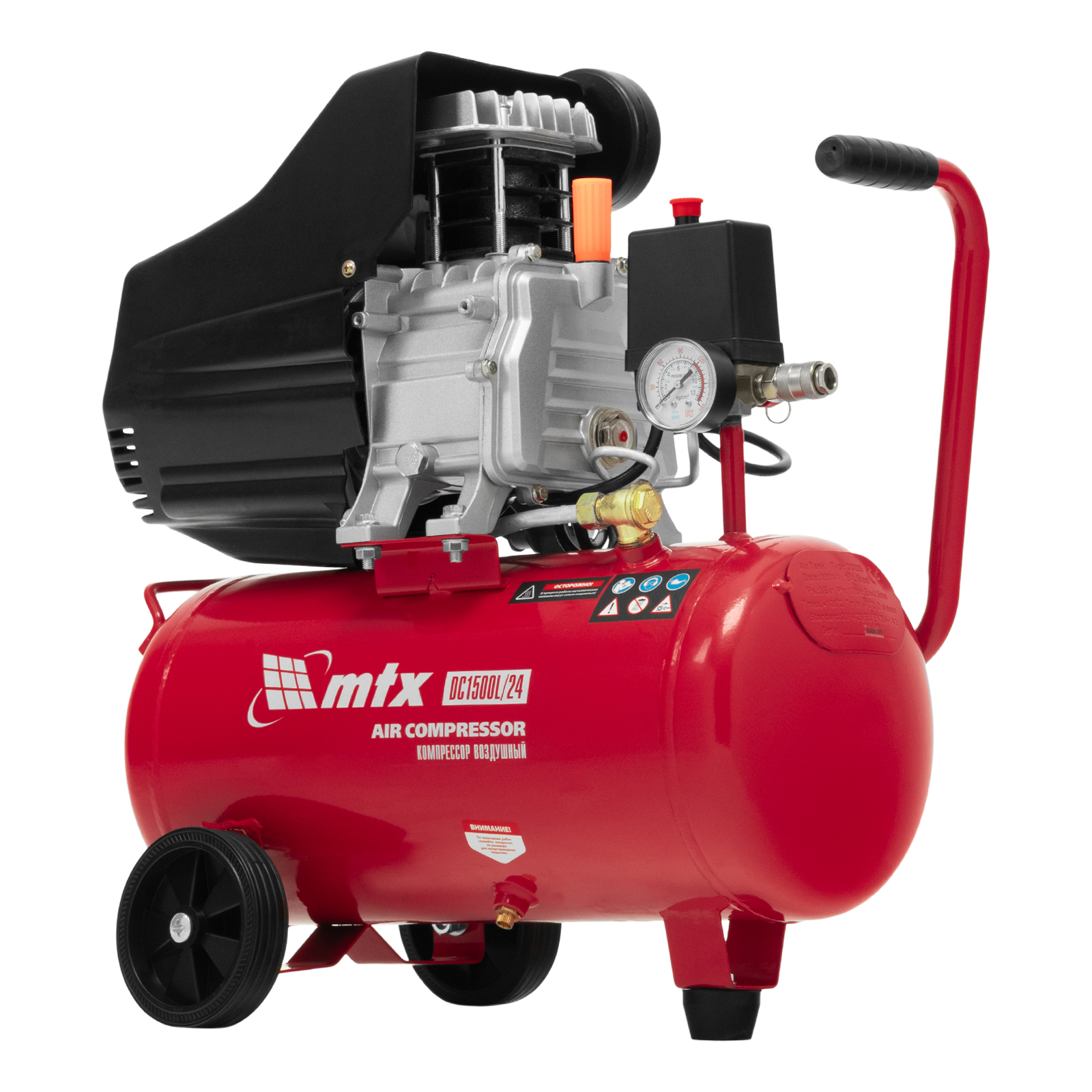 Компрессор воздушный DC1500L/24, 1,5 кВт, 24 л, 210 л/мин MTX