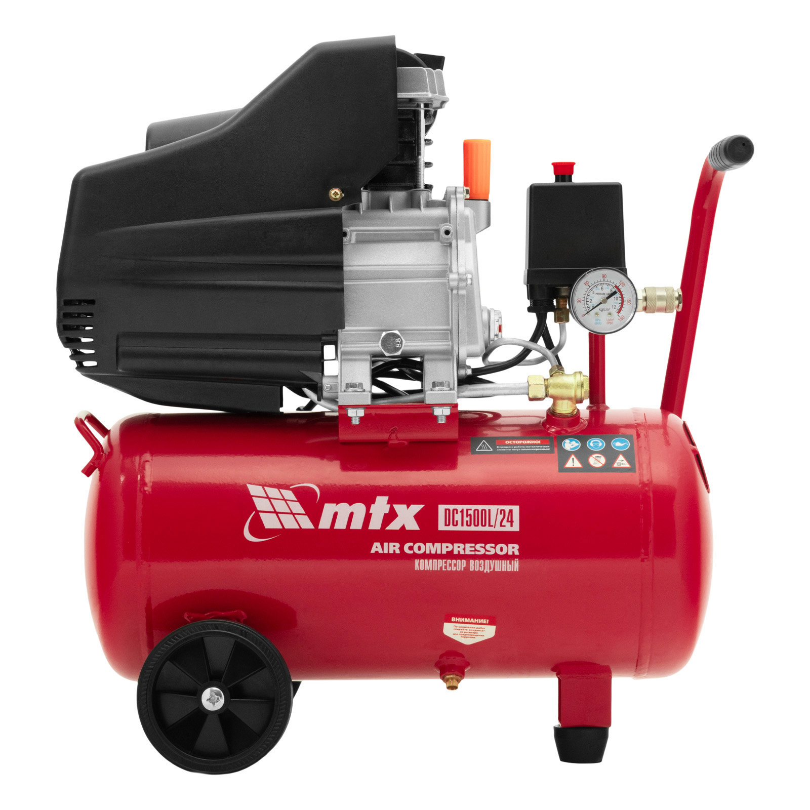 Компрессор воздушный DC1500L/24, 1,5 кВт, 24 л, 210 л/мин MTX