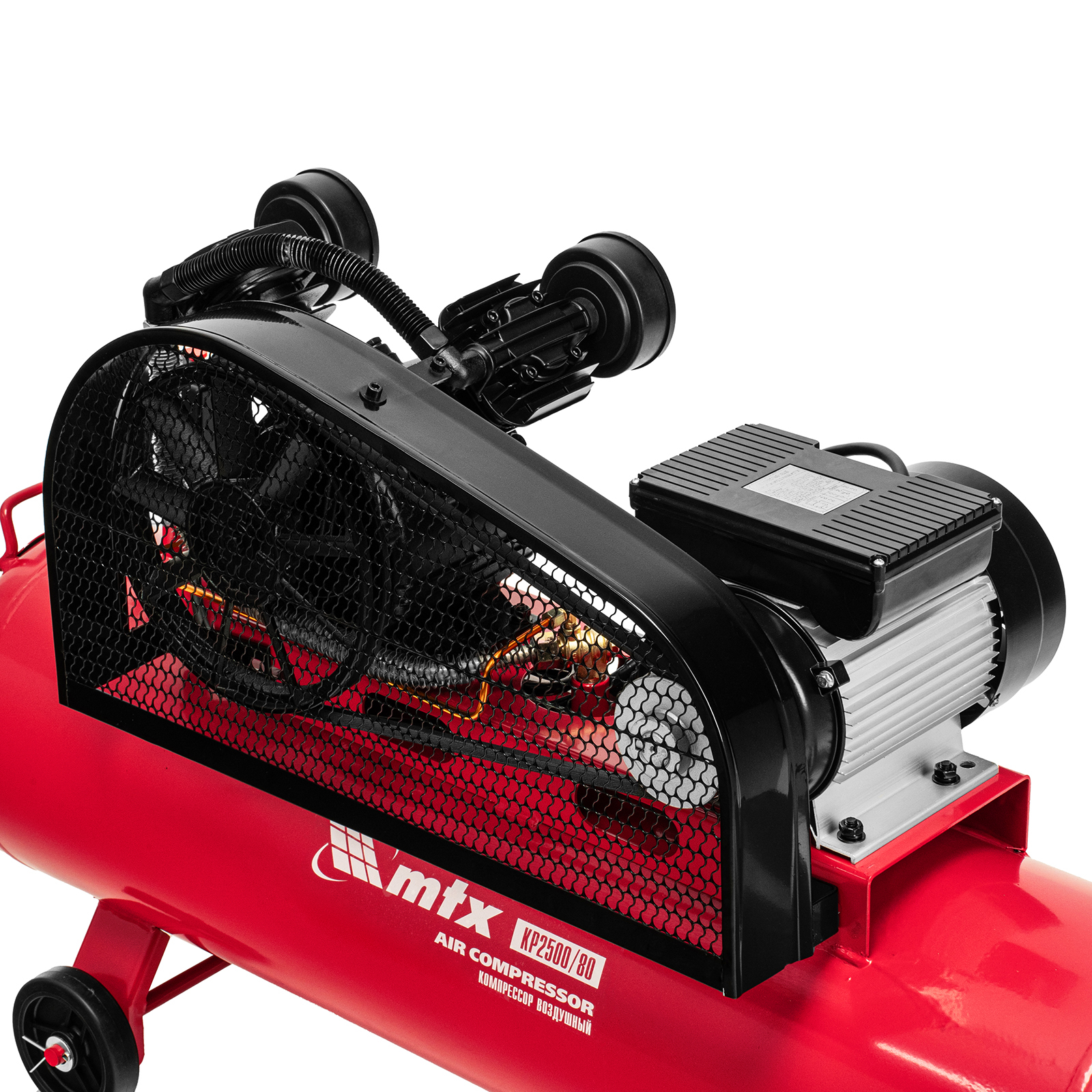 Компрессор воздушный ременный привод КР2500/80, 2,5 кВт, 80 литров, 420 л/мин МТХ
