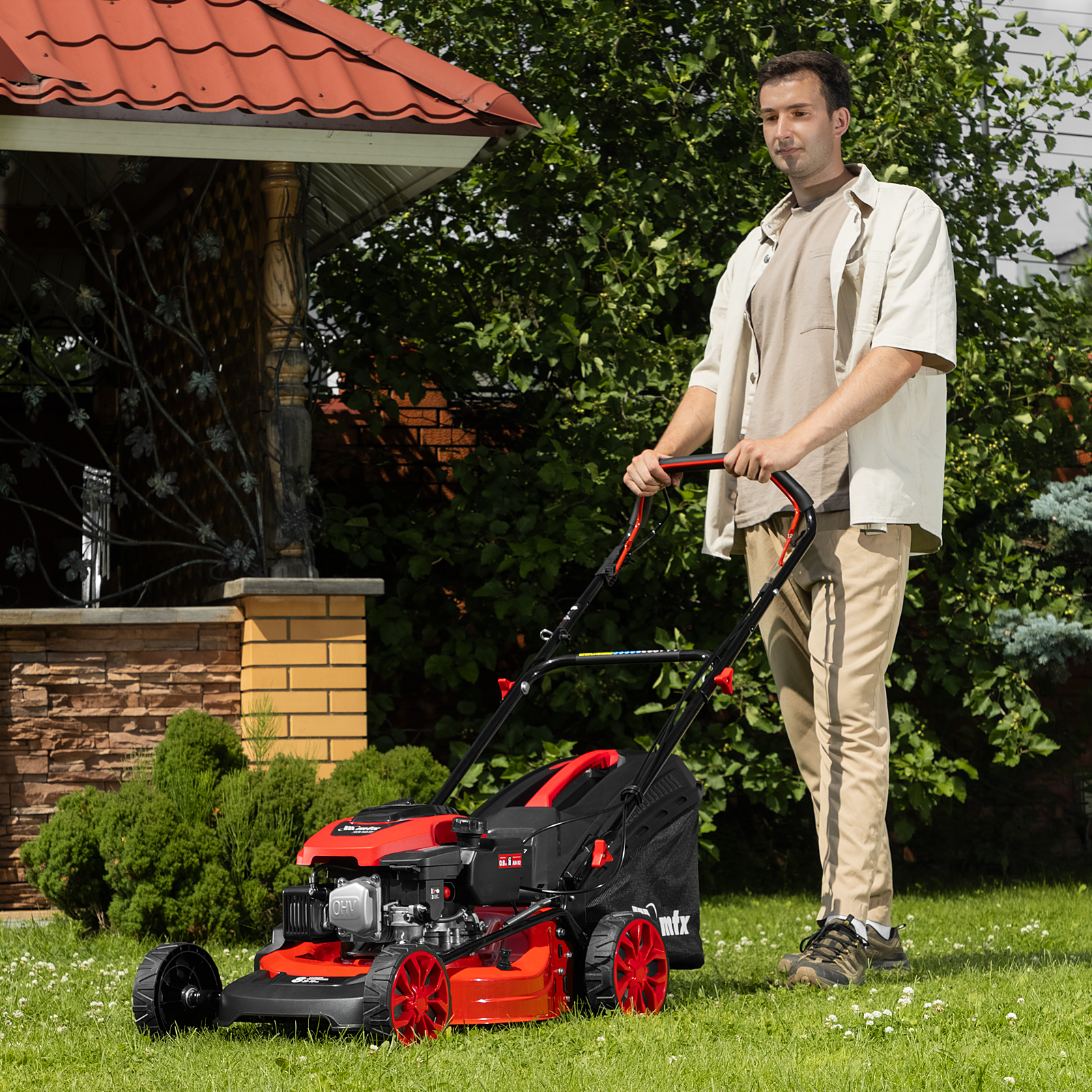 Газонокосилка бензиновая GLM-460-SP, 150 см3, 46см, привод, 50л  MTX