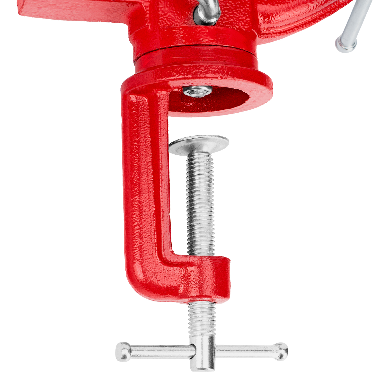 Тиски слесарные, 80 мм, настольные, поворотные, c наковальней MTX