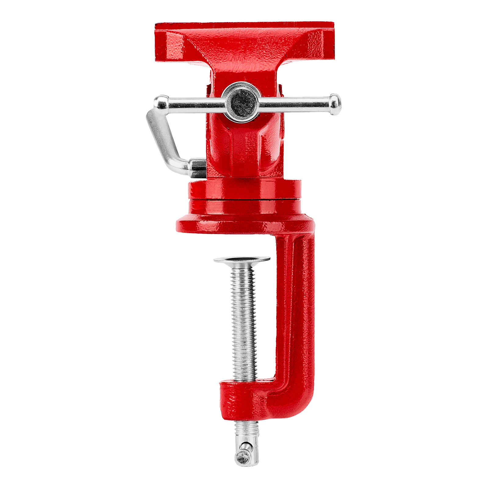 Тиски слесарные, 80 мм, настольные, поворотные, c наковальней MTX