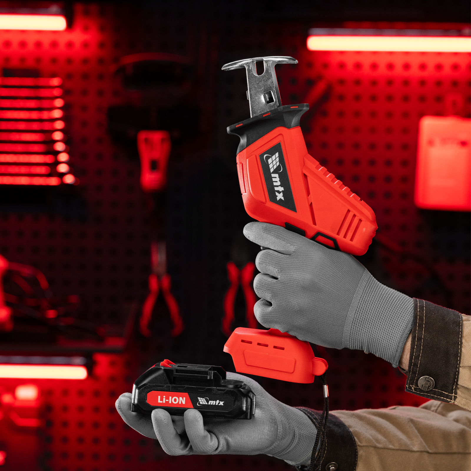 Пила сабельная аккумуляторная RС-80, Li-Ion, 20 В MTX