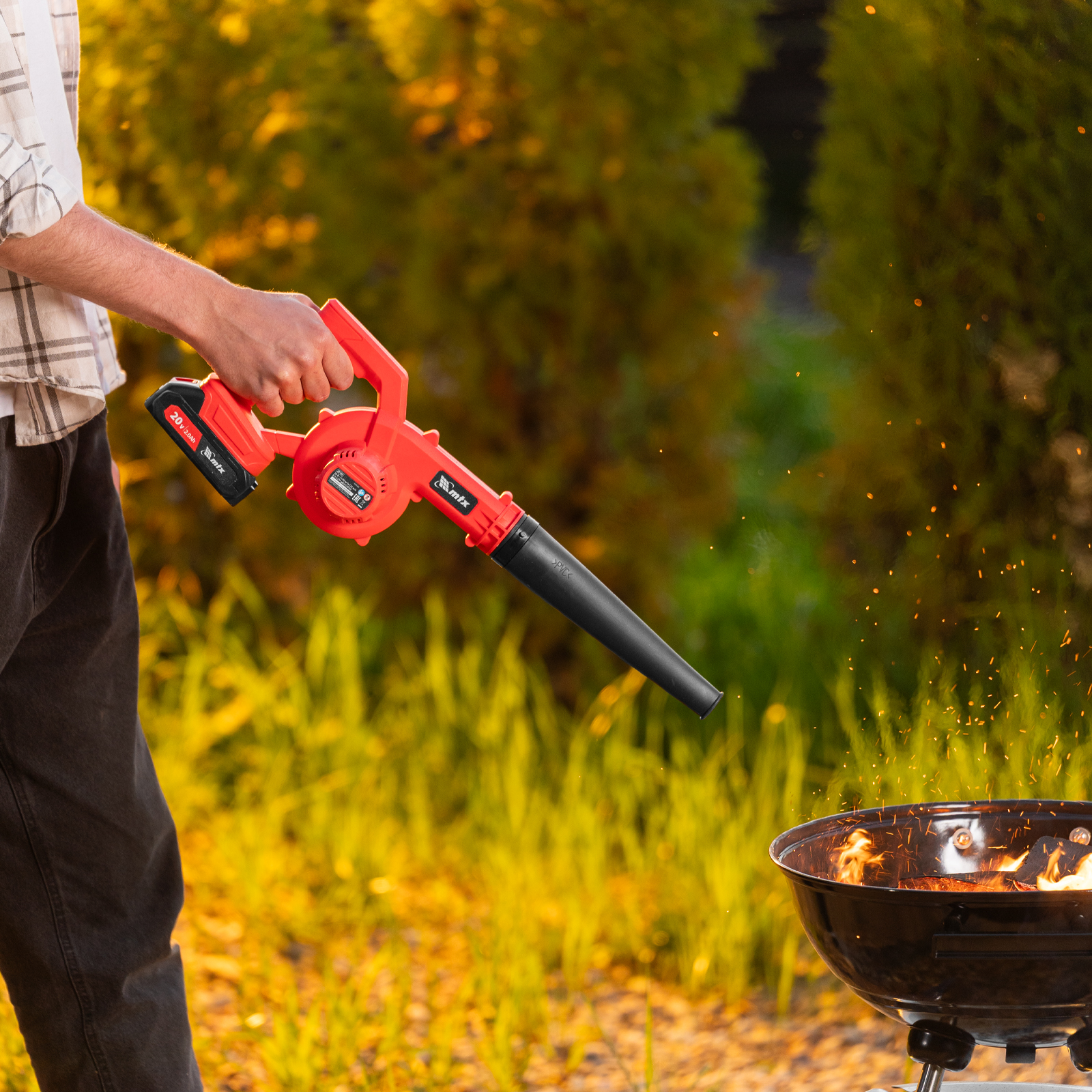 Воздуходувка-пылесос акк. портативная, LB-185, 35 м/с, 170 м3/ч, Li-Ion, 20 В MTX