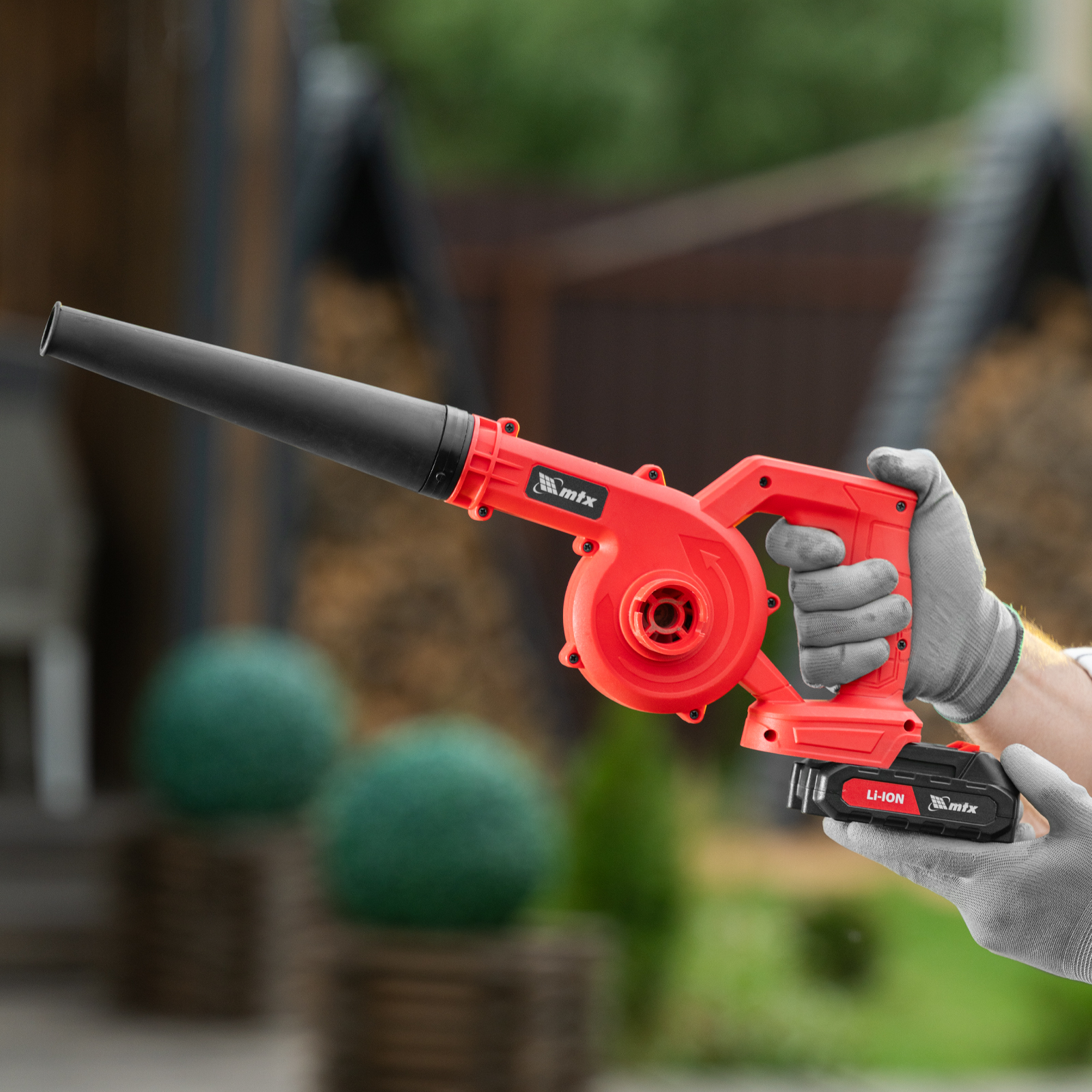 Воздуходувка-пылесос акк. портативная, LB-185, 35 м/с, 170 м3/ч, Li-Ion, 20 В MTX