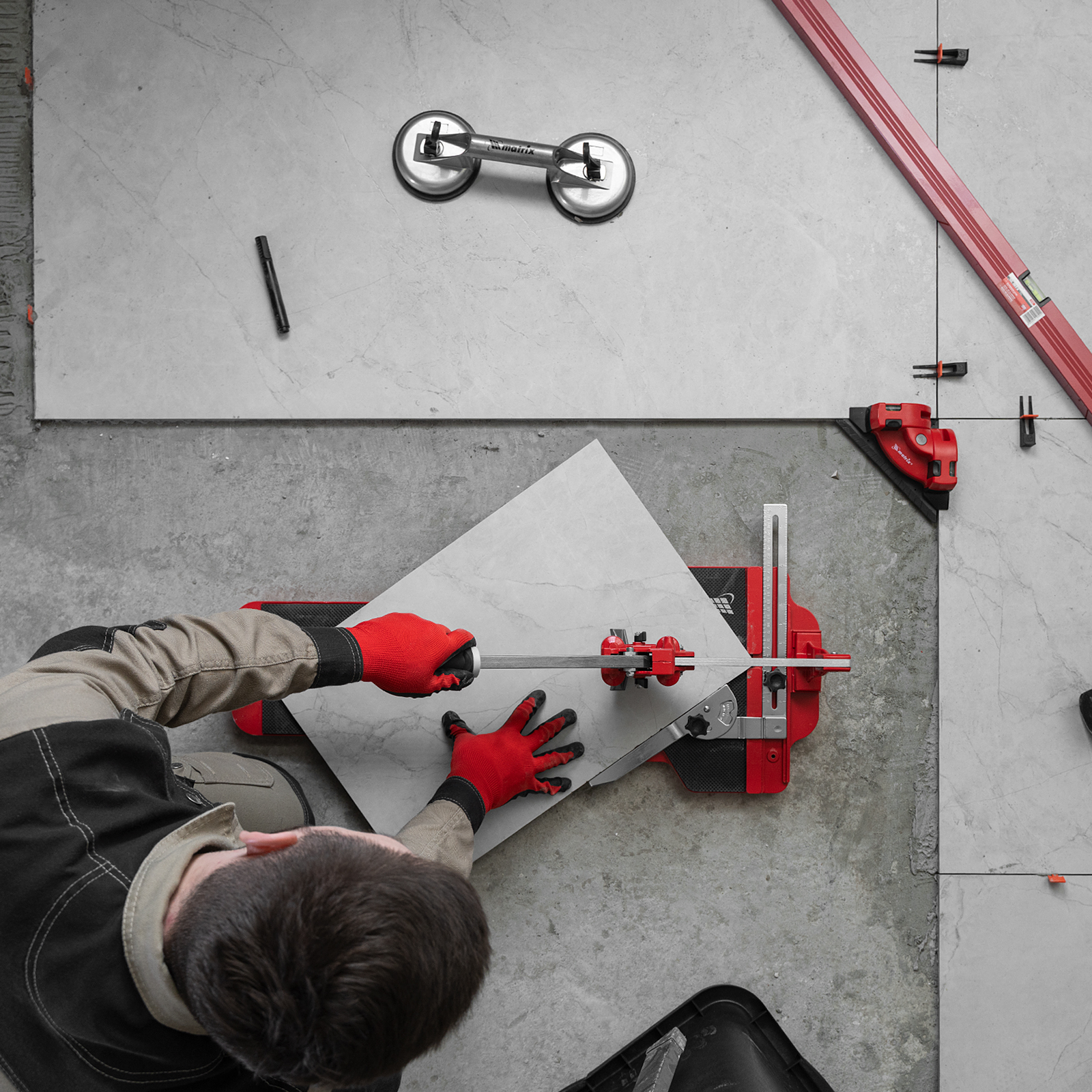 Плиткорез ручной монорельсовый 600 х 14 мм, ходовая каретка,9/4 рег. подшипников, литая станина// MTX