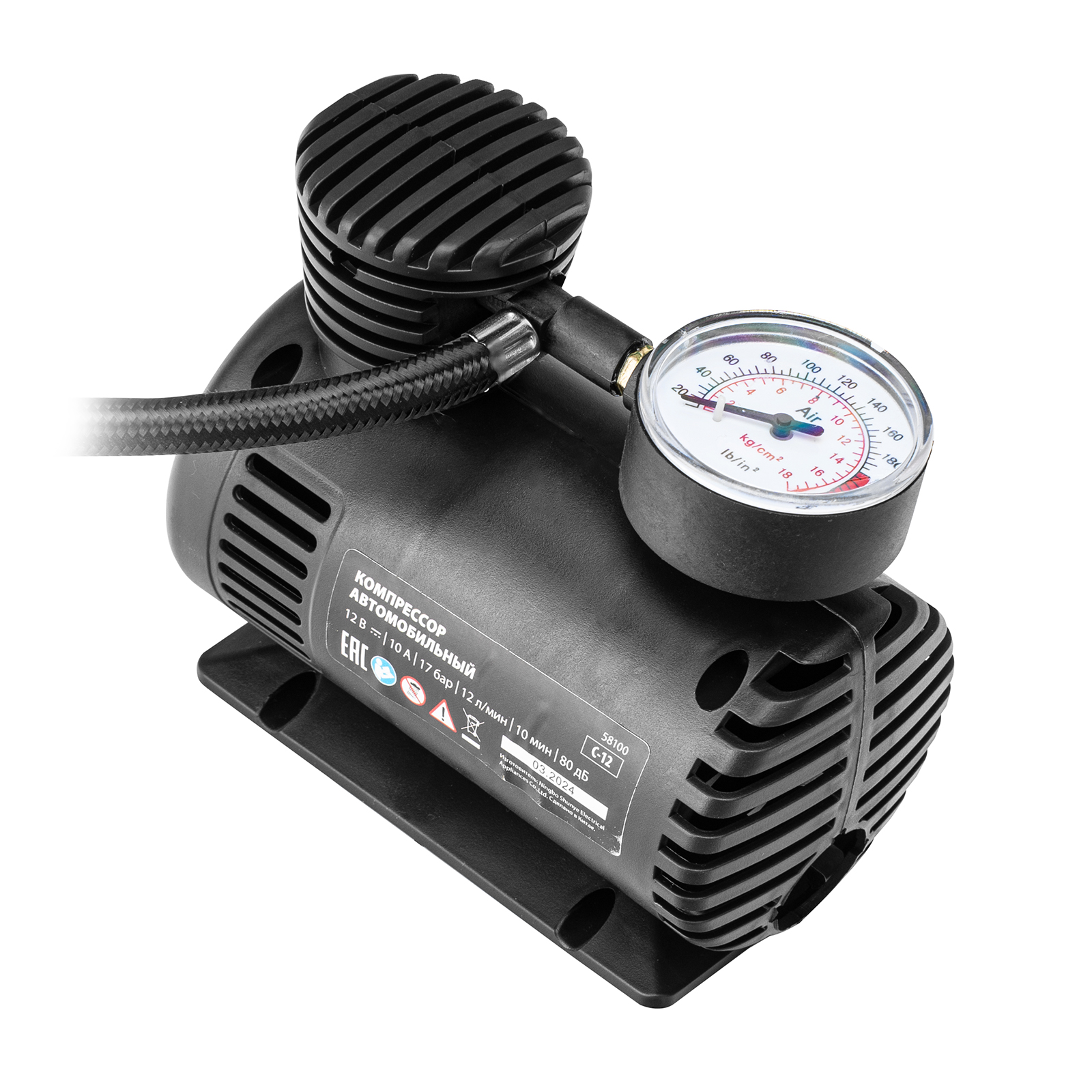 Компрессор автомобильный С-12, 12 В, 17 атм., 12 л/мин// MTX