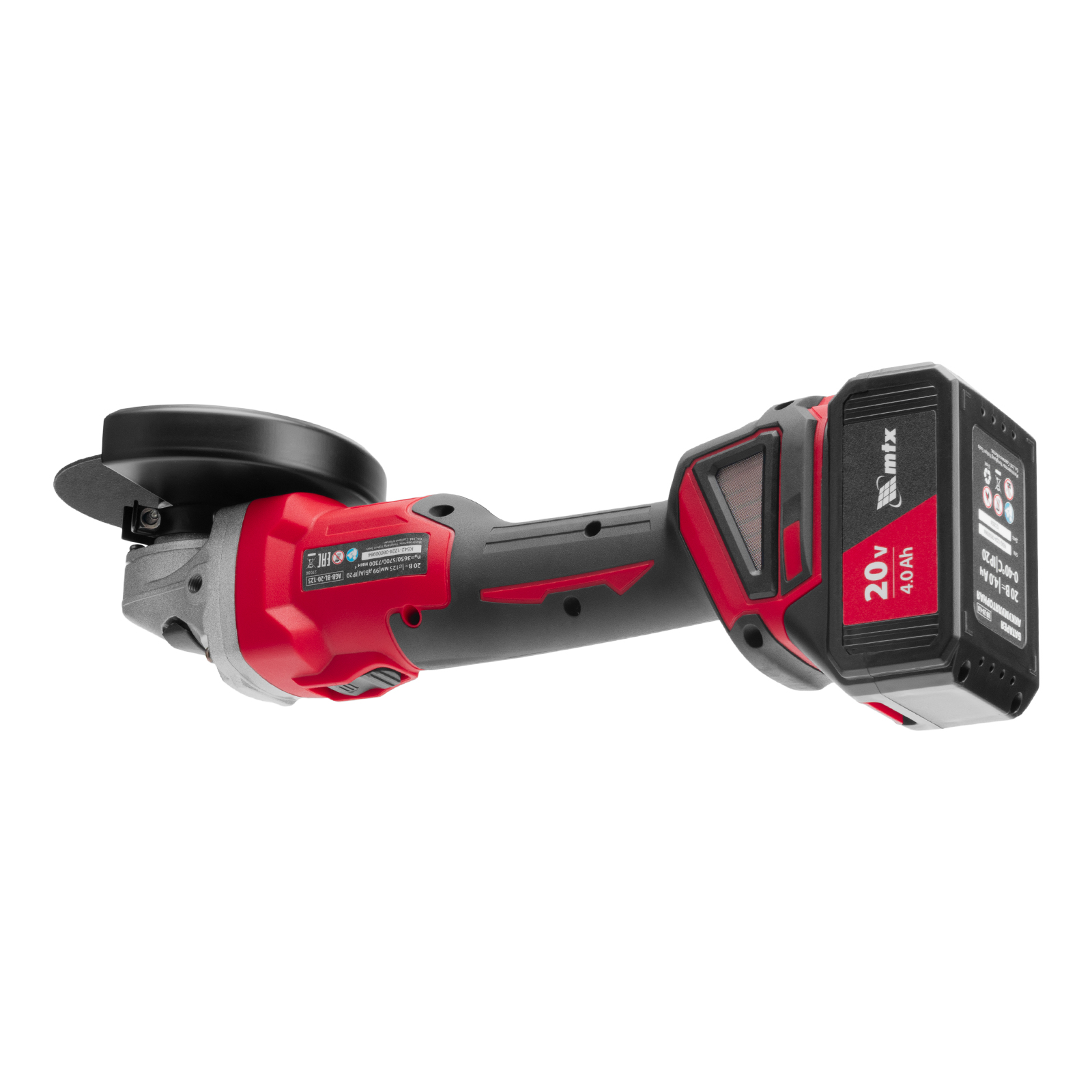 Машина шлифовальная угловая аккумуляторная бесщет. AGB-BL-20-125, Li-Ion, 20 В// MTX