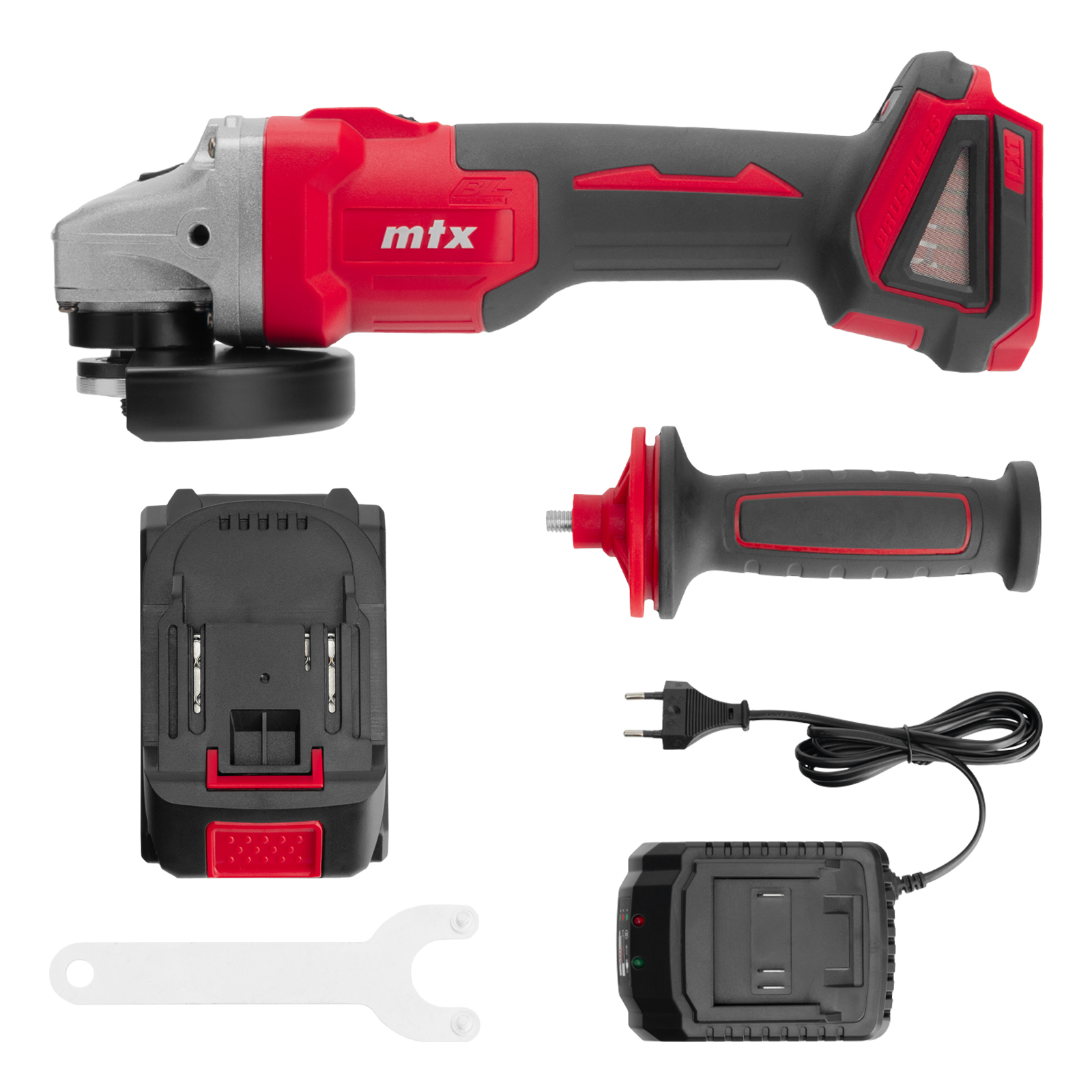 Машина шлифовальная угловая аккумуляторная бесщет. AGB-BL-20-125, Li-Ion, 20 В// MTX