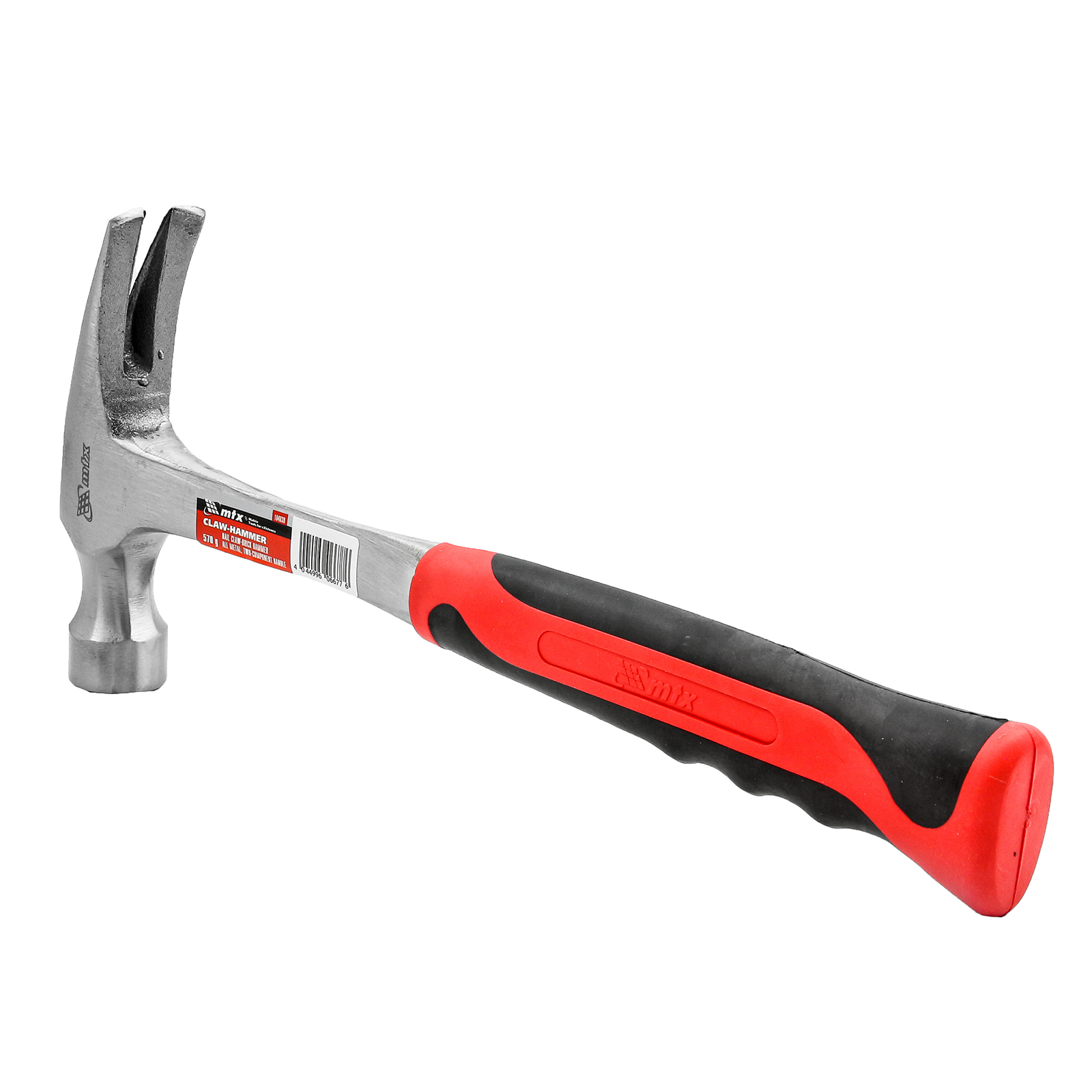 Молоток-гвоздодер, 570 г, цельнометаллический, двухкомпонентная рукоятка// MTX