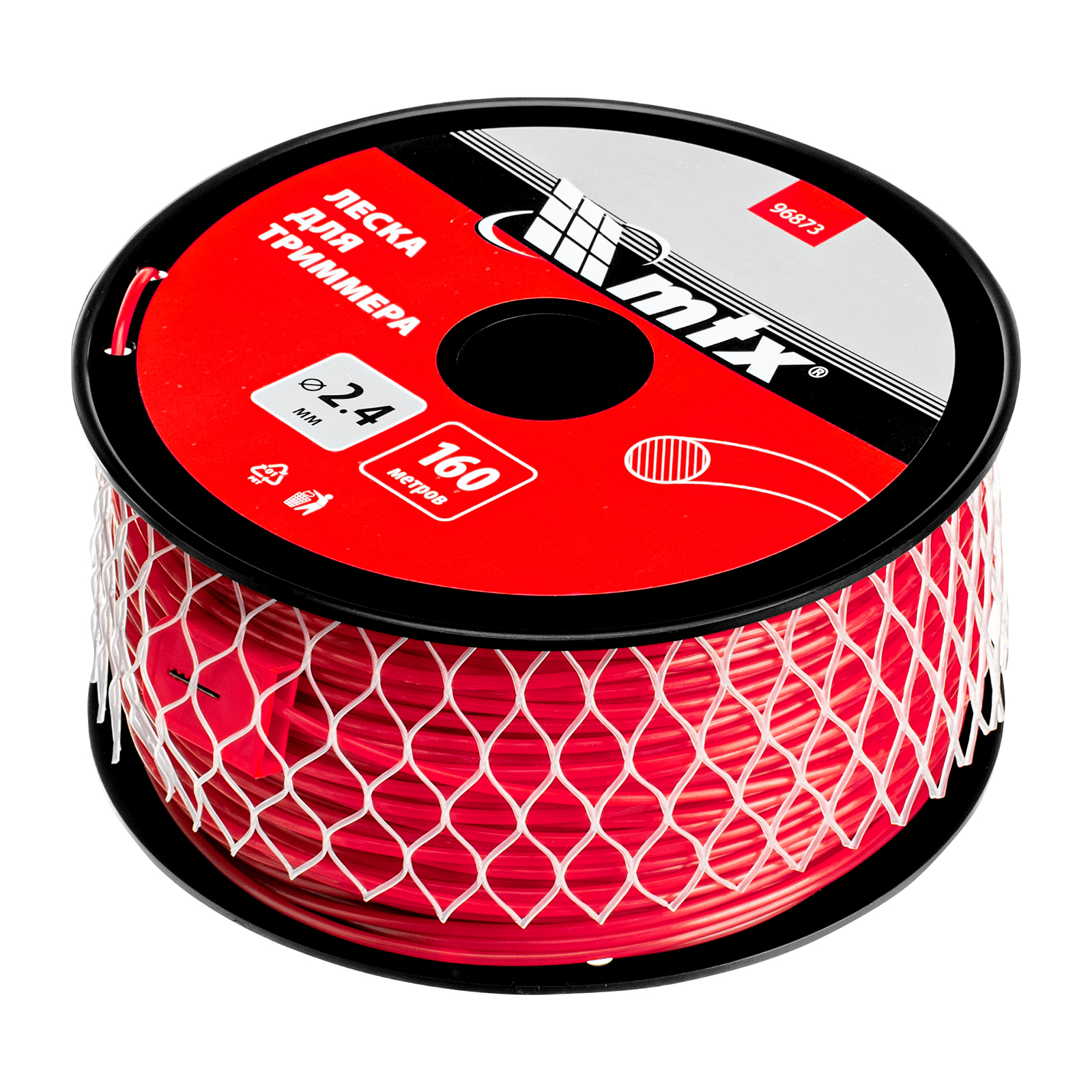 Леска для триммера круглая 2,4 мм х 160 м, на катушке MTX