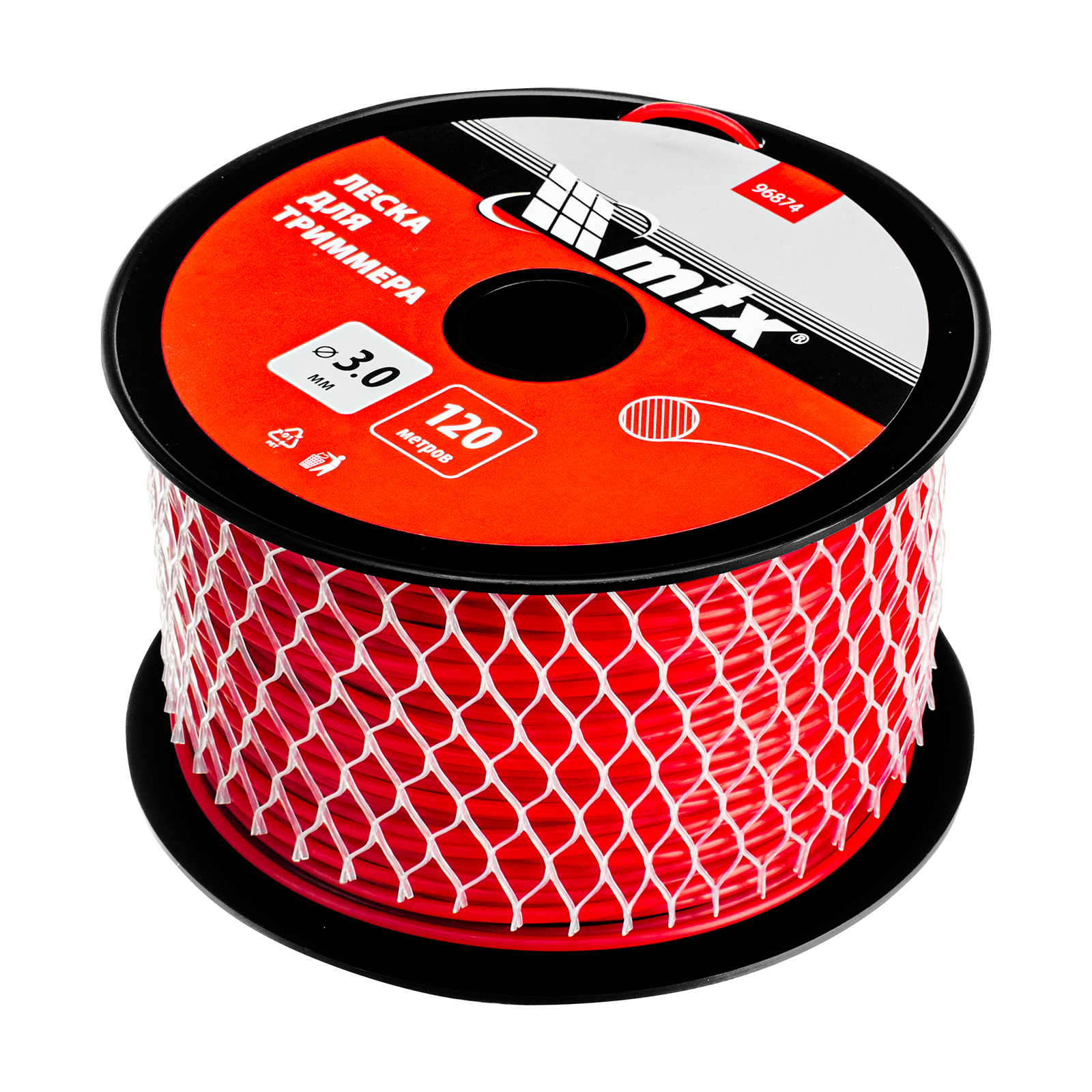 Леска для триммера круглая 3,0 мм х 120 м, на катушке MTX