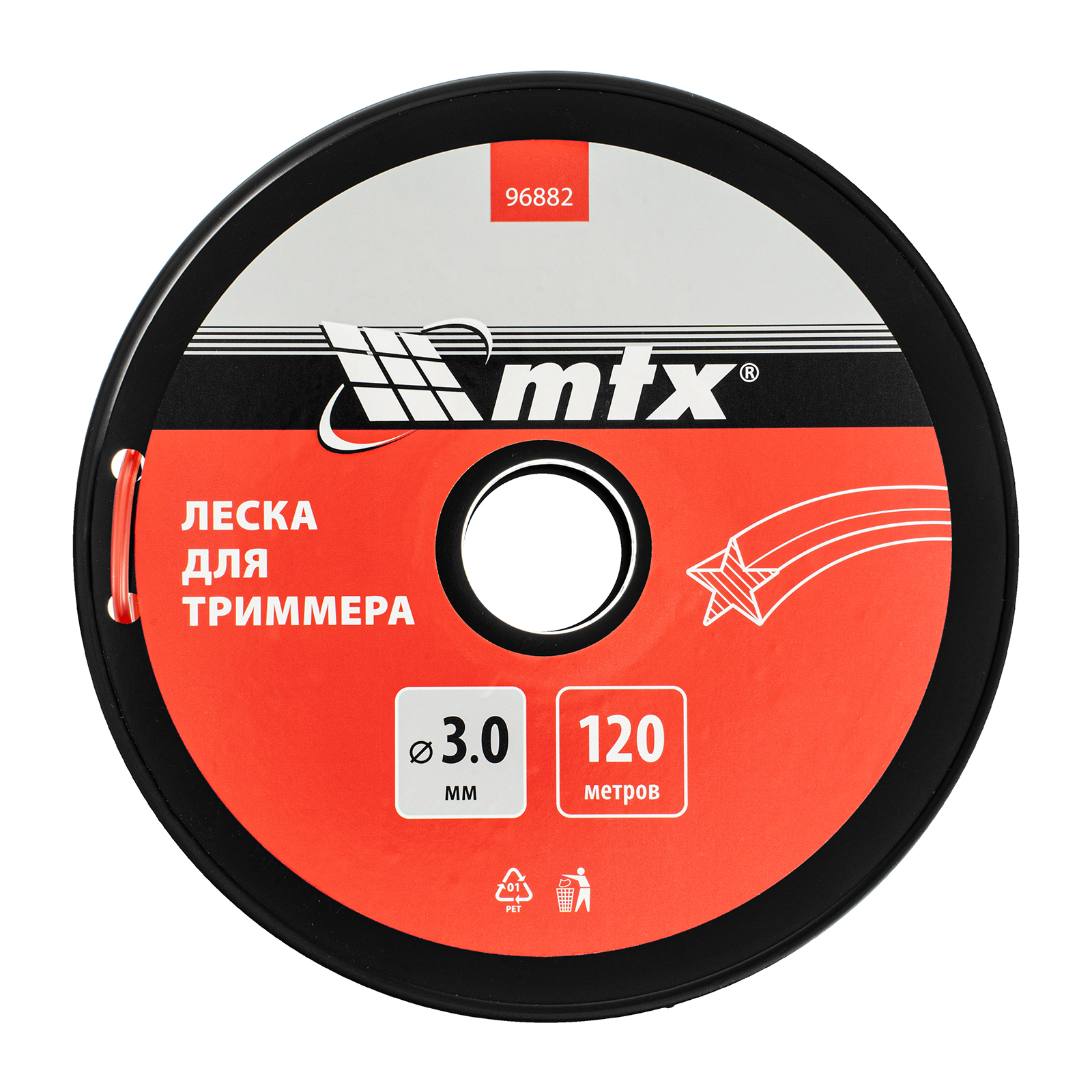 Леска для триммера звезда 3,0 мм х 120 м, на катушке MTX