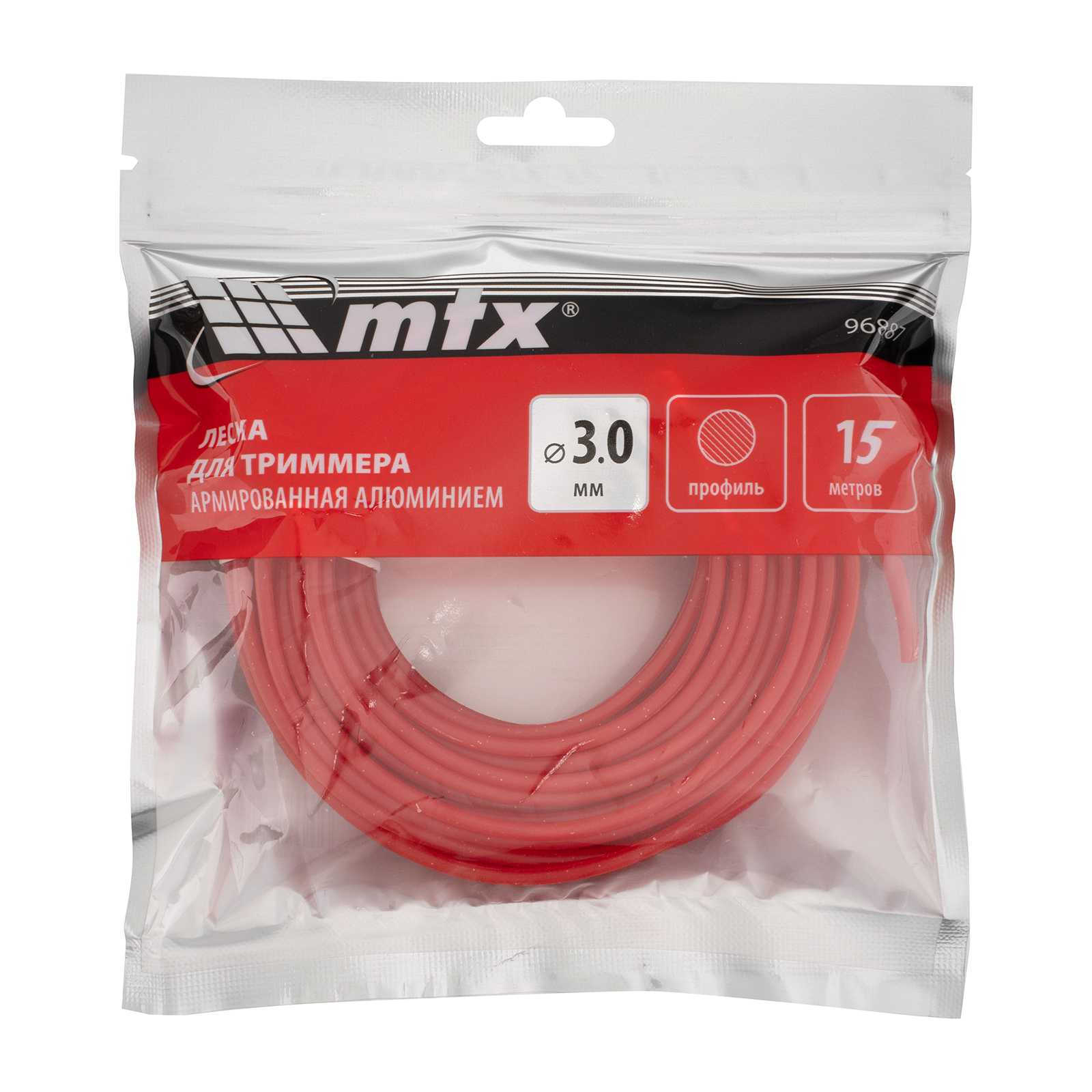 Леска для триммера армированная алюминием круглая 3,0 мм х 15 м MTX