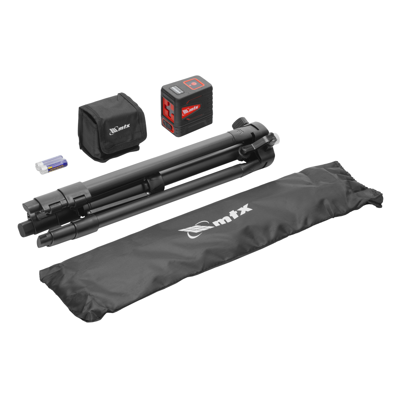 Лазерный уровень QBC RED Pro SET, 10 м, красный луч, батарейки, штатив MTX