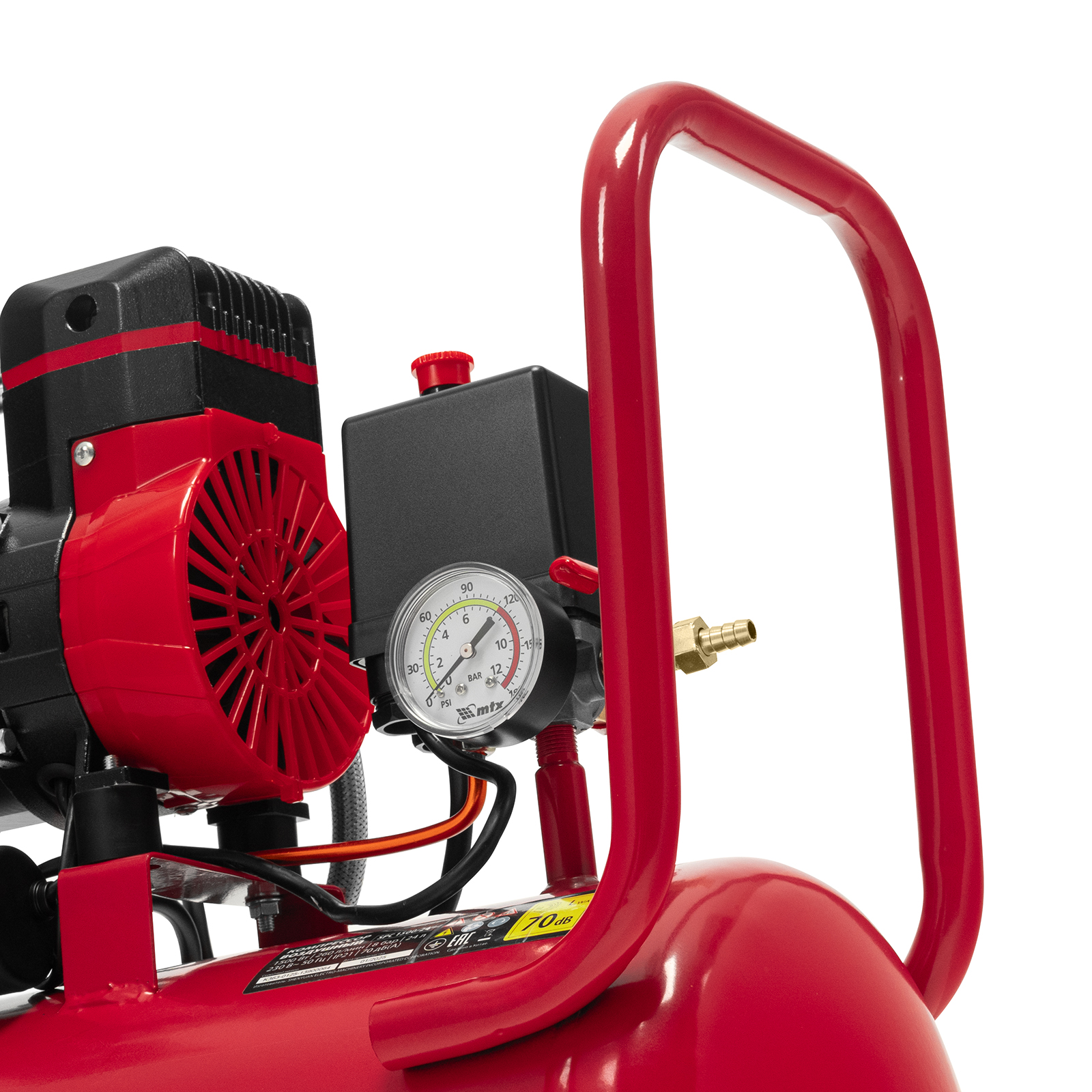 Компрессор безмасляный малошумный SPC 1500/24, 1500 Вт, ресивер 24 л, 260 л/мин// MTX