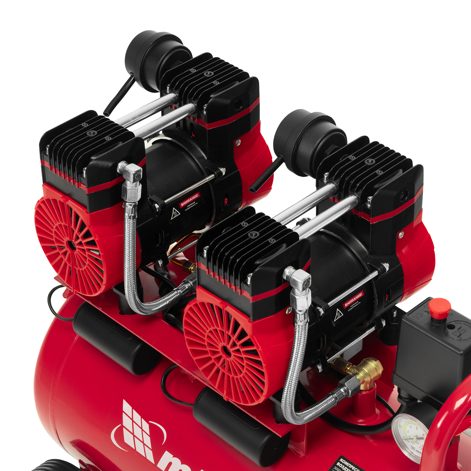 Компрессор безмасляный малошумный SPC 3000/50, 3000 Вт, ресивер 50 л, 520 л/мин// MTX