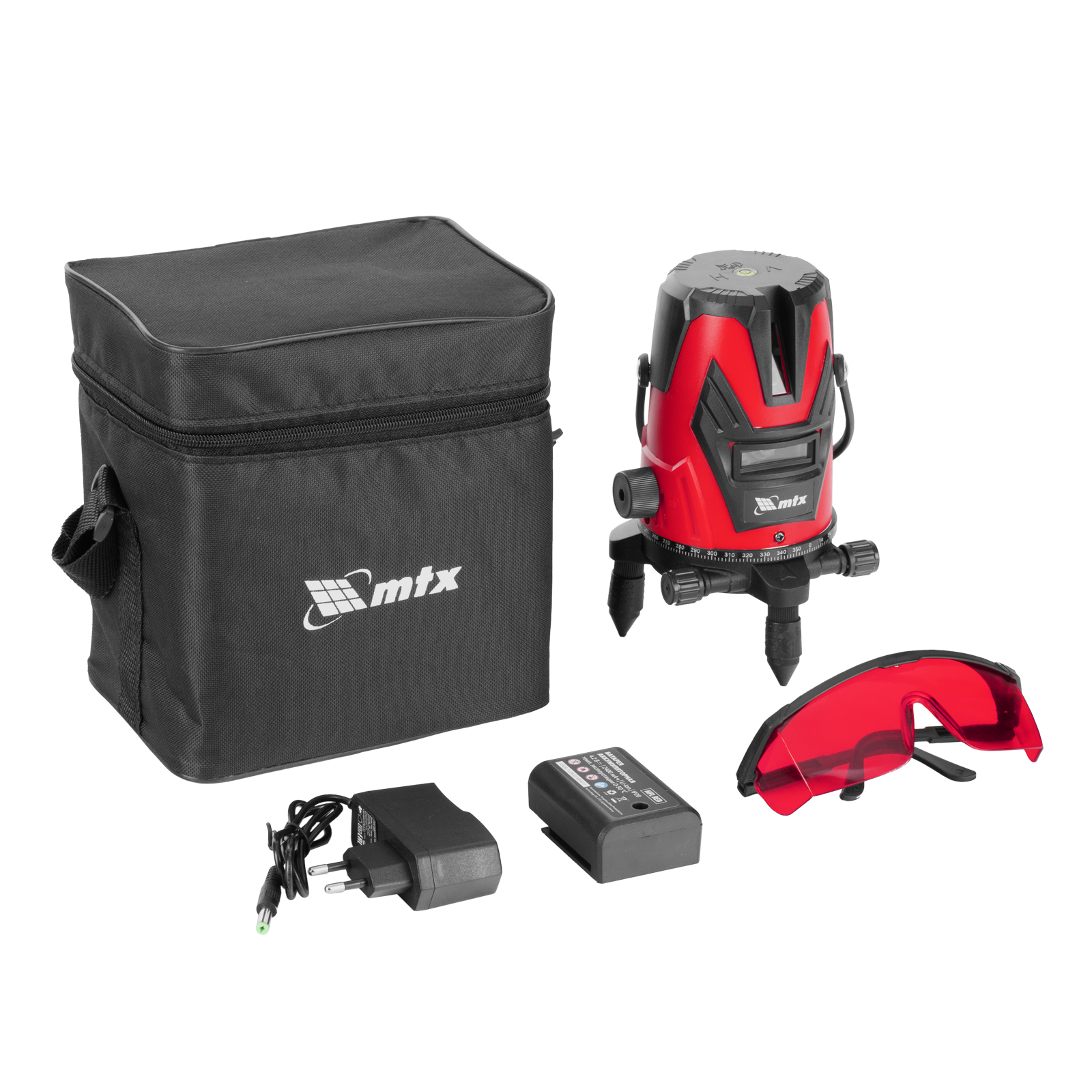 Лазерный уровень MXL RED, 30 м, красный луч, акк. Li 2400 mAh, сумка, резьба 5/8" MTX