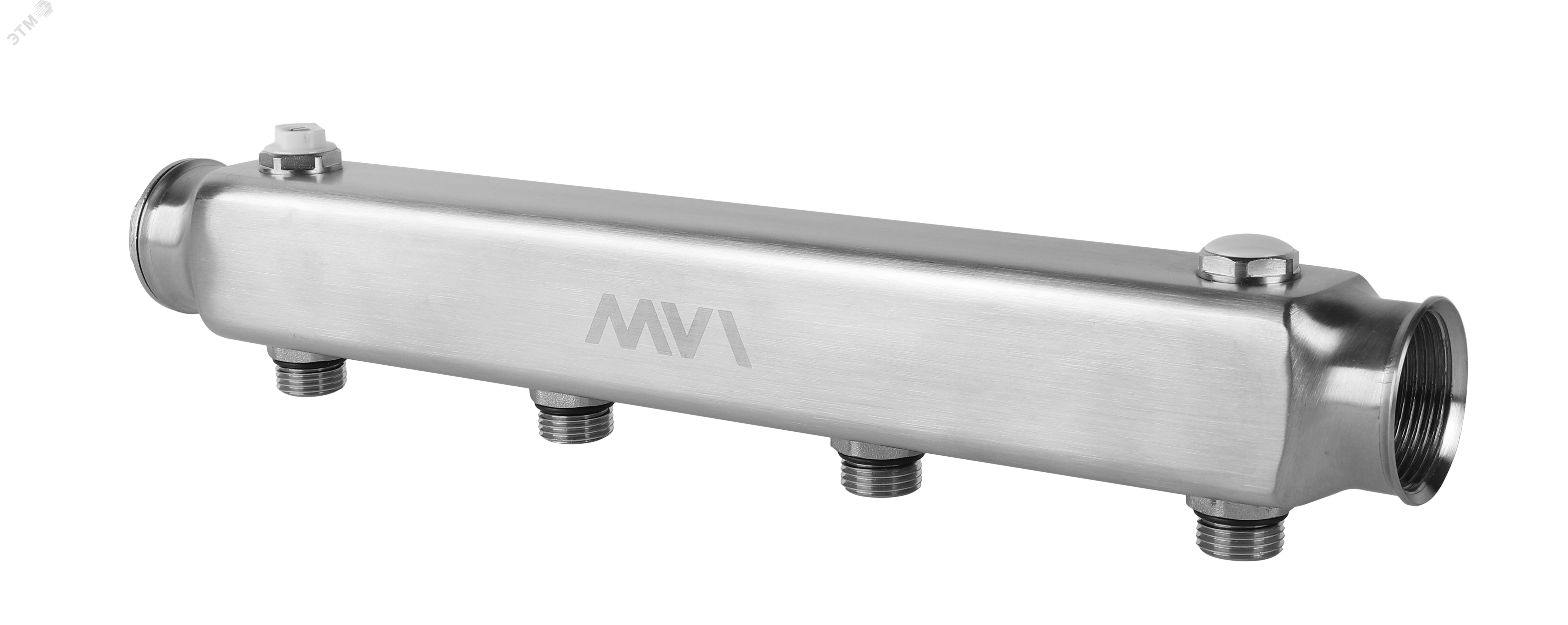 Коллектор нержавеющая сталь 1' х 2 выхода 1/2' НР межосевое 100 мм