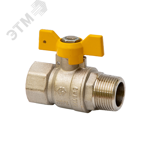 Кран шаровый газовый 1/2'ВН ручка бабочка