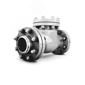 Клапан обратный поворотный стальной Ду350 Ру40 19с53нж фл д/нерж