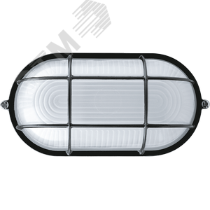 Светильник НПП-60w термостойкий овальный с решеткой IP54 черный