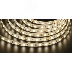 Лента светодиодная LEDх60/м 5м 14.4w/m 12в теплый белый