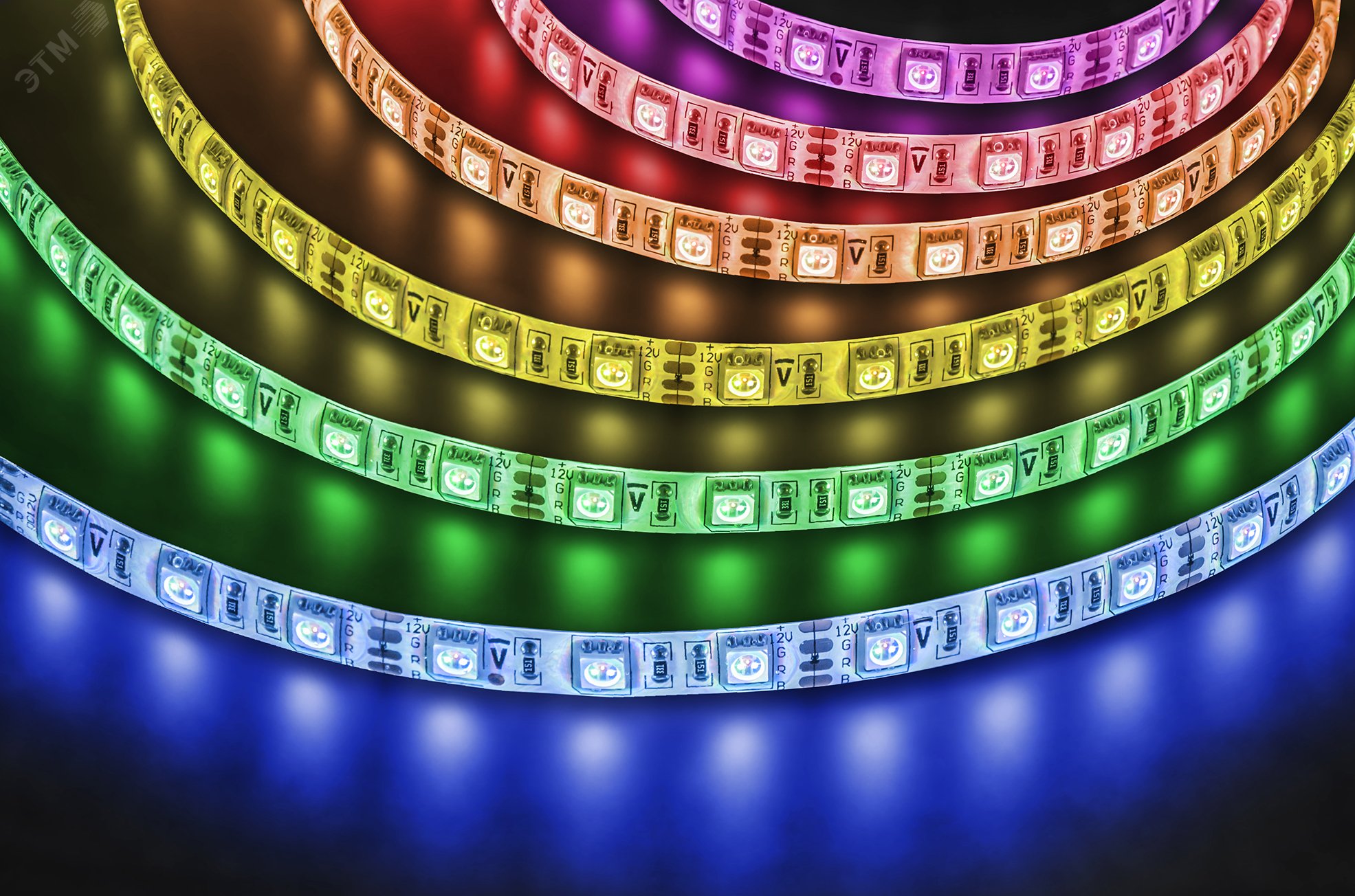 Лента светодиодная LEDх60/м 5м 14.4w/m 12в IP65 Pro RGB