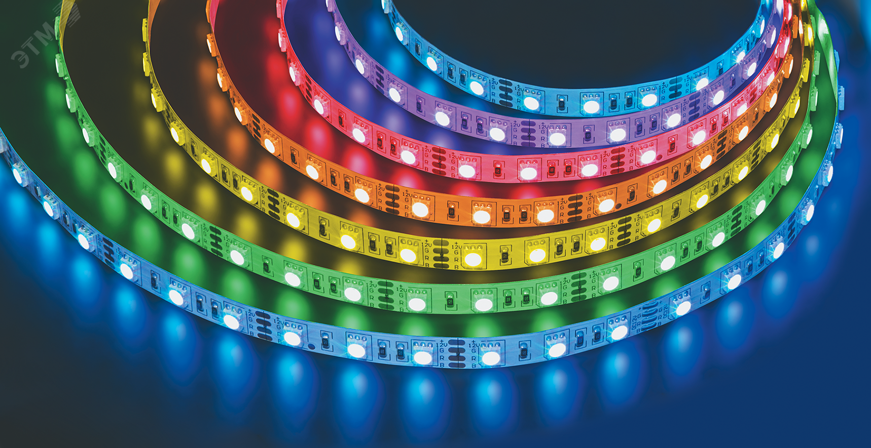 Лента светодиодная LEDх60/м 5м 4.8w/m 12в.Pro RGB