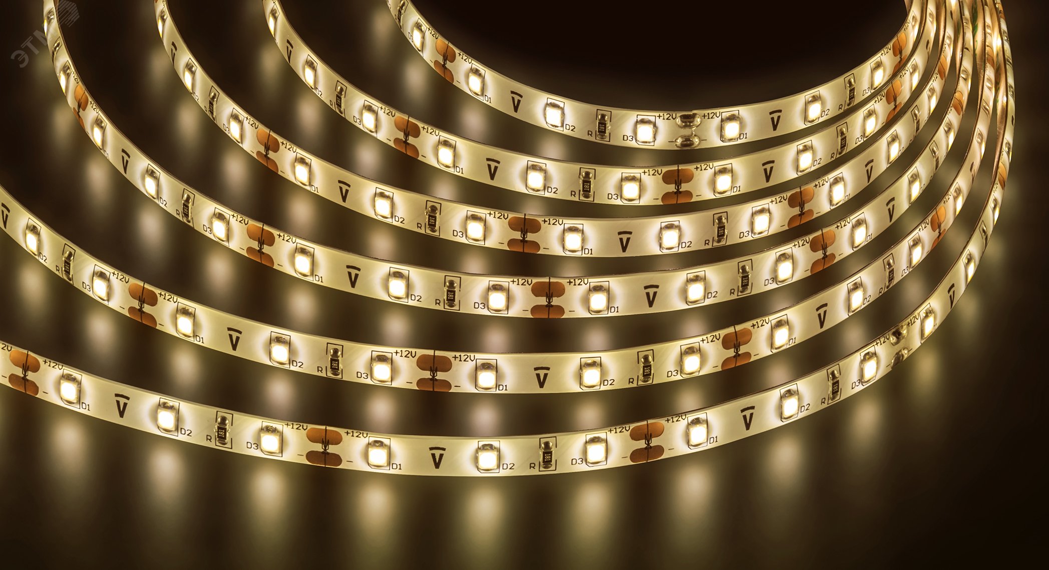 Лента светодиодная LEDx60/м 5м 4.8Вт/м 12В IP65 Pro теплый белый