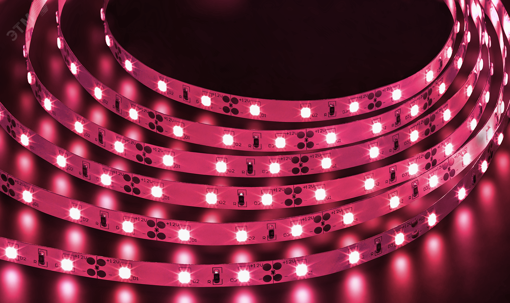 Лента светодиодная LEDх60/м 5м 4.8w/m 12в.Pro красный