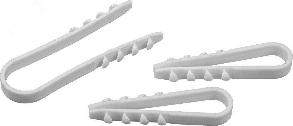 Дюбель-хомут 5-10мм нейлон белый (50шт)