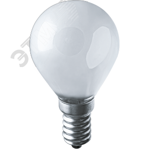 Лампа накаливания декоративная ДШ 60вт Р45 230в Е14 матовая (шар)