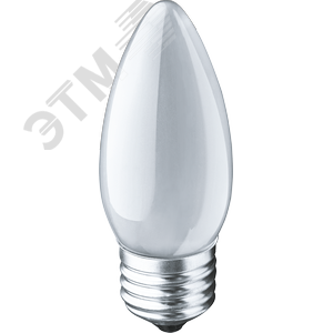 Лампа накаливания декоративная ДС 60вт B35 230в Е27 матовая (свеча)