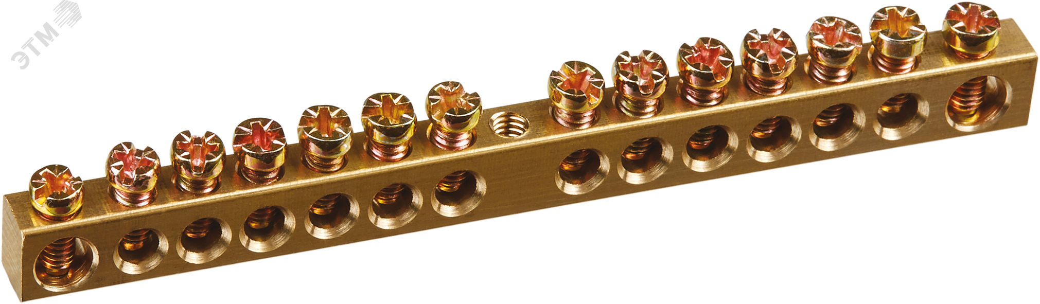 Шина нулевая 6х9мм 14/1 (14групп/крепеж по центру)