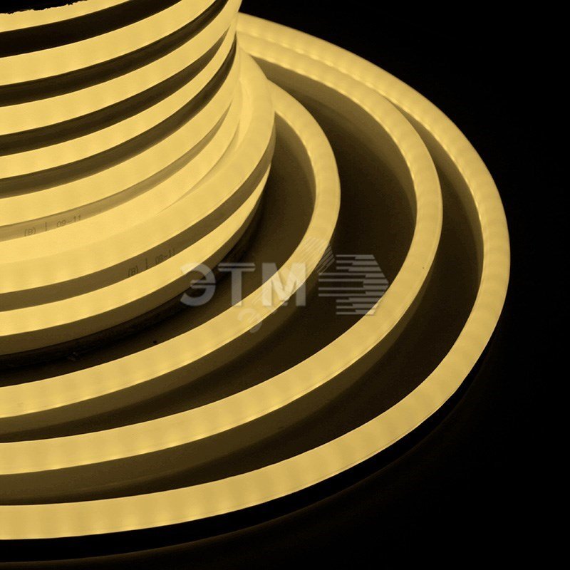 Гибкий неон LED SMD 15х26 мм, тёплый белый, 120 LED/м, 50 м