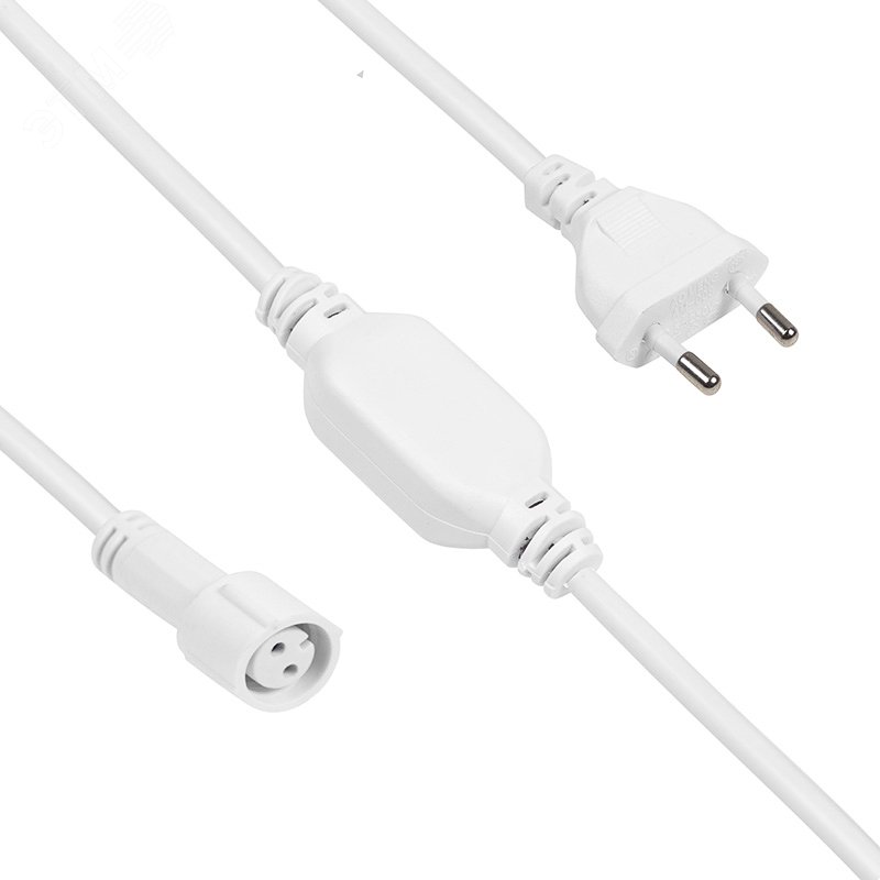 Шнур питания для гирлянды Дюраплей 4 А, подключение до 200 м, белый каучук, 230 В