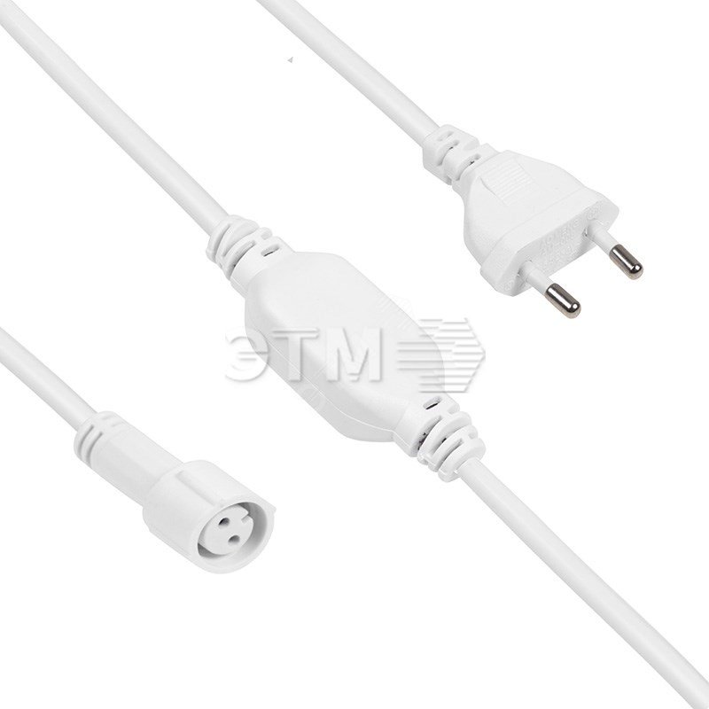 Комплект подключения для уличных гирлянд 230В / 4А, провода белый, IP65